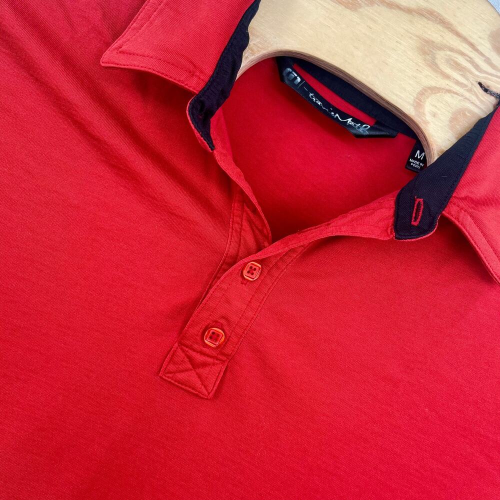 Travis Mathew Polo Shirt Medium Golf Collared Short Sleeve Red Pima Cotton